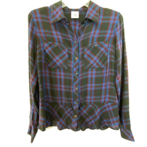 Cabi‎ Check Flannel Moody Plaid Button Down Shirt Xs #3431 - Picture 2 of 6